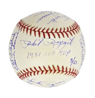 1951 New York Yankees/Giants Team-Signed Reunion Baseball (23 Signatures including Mays and Berra)